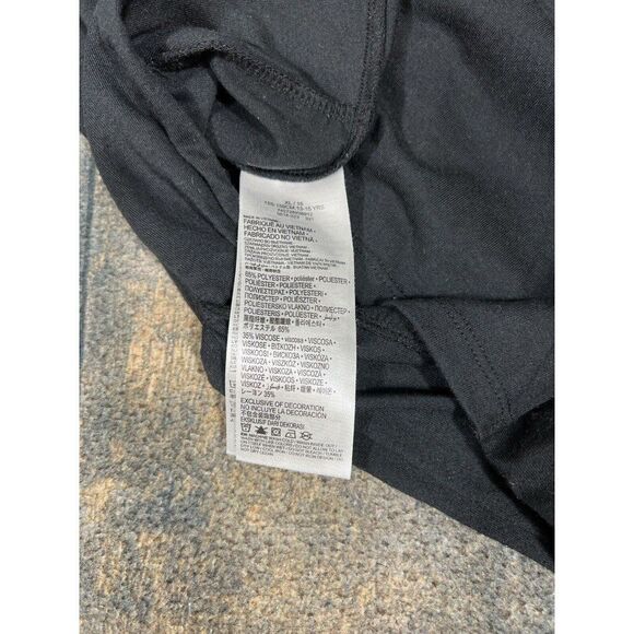 Hurley Girls Size XL 16 Crossed Hem Long Sleeve Black Logo Tee! - Picture 7 of 7